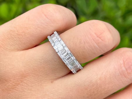 JAY FEDER 18K WHITE GOLD DIAMOND ETERNITY BAND RING Online now