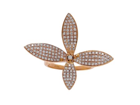 Jay Feder 14k Yellow Gold Fancy Flower Diamond Pave Ring For Discount