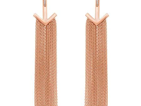 Shiva 18K Rose Gold Diamond Tassel Earrings Online