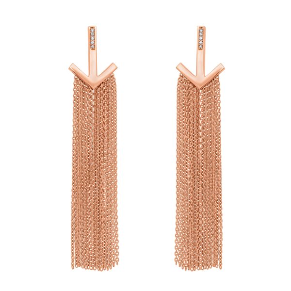 Shiva 18K Rose Gold Diamond Tassel Earrings Online