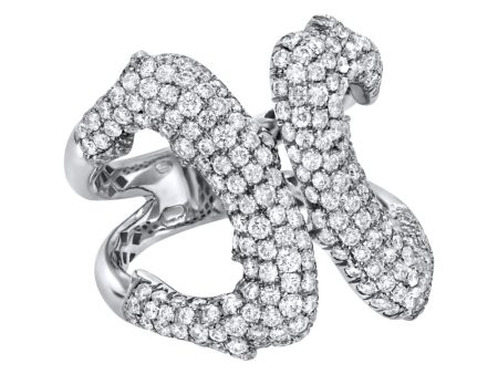 Jay Feder 18K White Gold Diamond Pave Ring Discount