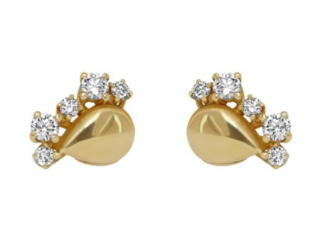 Suzanne Kalan 18K Yellow gold Diamond Tear Post Earrings Online now