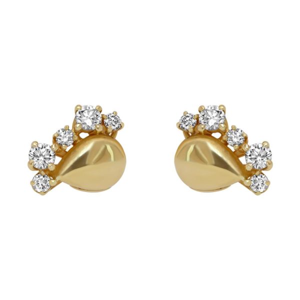 Suzanne Kalan 18K Yellow gold Diamond Tear Post Earrings Online now