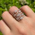 JAY FEDER 18K ROSE GOLD DIAMOND 5 ROW WIDE BAND RING Online Hot Sale