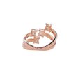 Jay Feder 18k Rose Gold Diamond Crossover Wrap Ring Cheap