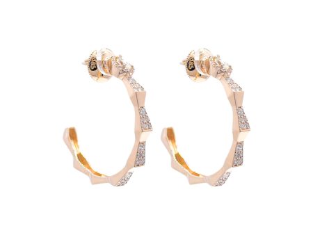 Jay Feder 14k Yellow Gold Diamond Open Hoop Earrings For Cheap