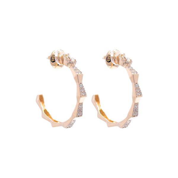 Jay Feder 14k Yellow Gold Diamond Open Hoop Earrings For Cheap