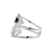 Jay Feder 18k White Gold Diamond Bypass Crossover Ring For Discount