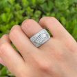 JAY FEDER 18K WHITE GOLD DIAMOND WIDE BAND RING Fashion