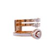 JAY FEDER 18K ROSE GOLD DIAMOND WHITE ENAMEL 3 ROW RING Online