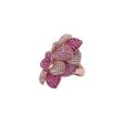 Jay Feder 14k Yellow Gold Ruby Sapphire and Diamond Fancy Leaf Ring Online Hot Sale