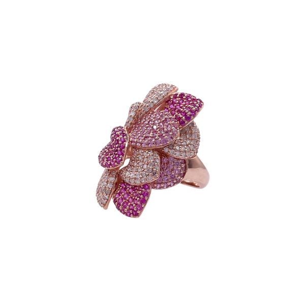 Jay Feder 14k Yellow Gold Ruby Sapphire and Diamond Fancy Leaf Ring Online Hot Sale