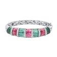 Jay Feder 18K White Gold Diamond & Watermelon Tourmaline bracelet Cheap