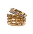 SOFRAGEM 18K YELLOW GOLD DIAMOND 5 ROW BAND RING Online Hot Sale