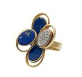 JAY FEDER 18K YELLOW GOLD LAPIS LAZULI DIAMOND RING Hot on Sale