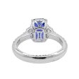 Jay Feder 18k White Gold Blue Sapphire and Diamond Three Stone Ring Online now