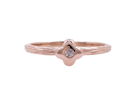 JAY FEDER 14K ROSE GOLD DIAMOND TEXTURED RING For Discount