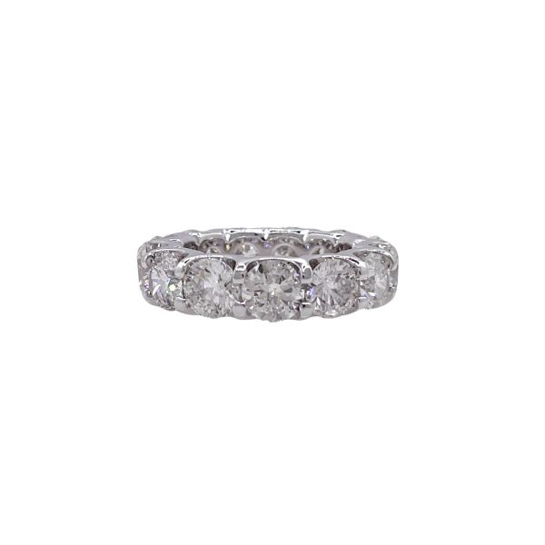 JAY FEDER PLATINUM ROUND DIAMOND ETERNITY BAND RING For Cheap