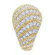 Jay Feder 18K Two Tone Gold Diamond Buccellati Dome Ring For Cheap