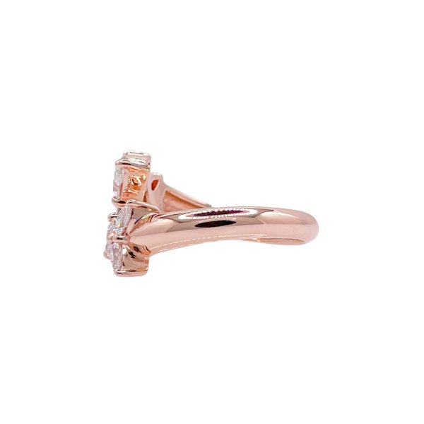 Jay Feder 18k Rose Gold Diamond Crossover Wrap Ring Fashion