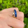 JAY FEDER 14K YELLOW GOLD SAPPHIRE DIAMOND CROSSOVER RING Cheap