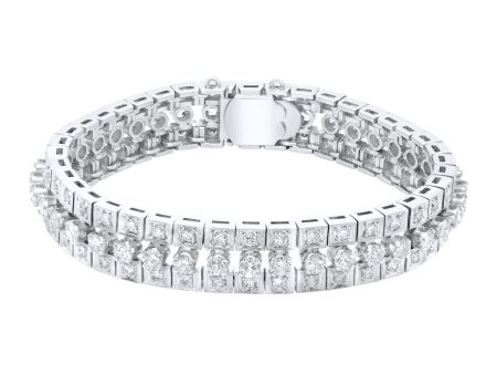 Jay Feder Platinum Diamond Art Deco Bracelet with Extender for Choker on Sale