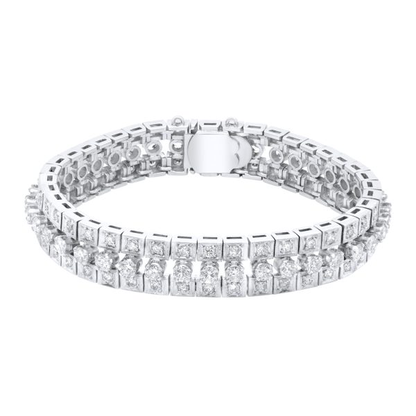 Jay Feder Platinum Diamond Art Deco Bracelet with Extender for Choker on Sale