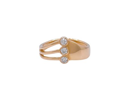 Jay Feder 14k Yellow Gold Diamond Bezel Set Ring Hot on Sale