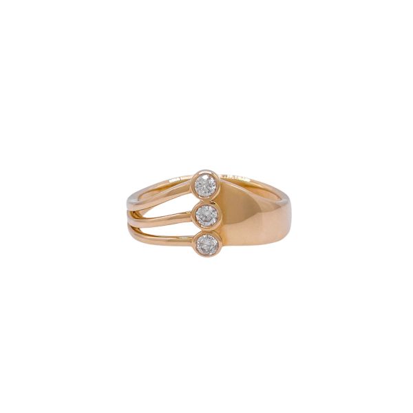 Jay Feder 14k Yellow Gold Diamond Bezel Set Ring Hot on Sale