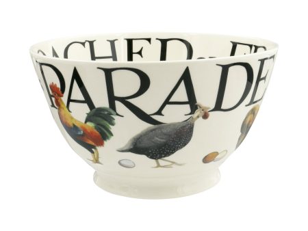 Rise & Shine Poultry On Parade Medium Old Bowl Hot on Sale