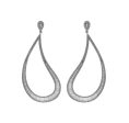 JAY FEDER 18K WHITE GOLD DIAMOND TEARDROP DANGLE EARRINGS Discount