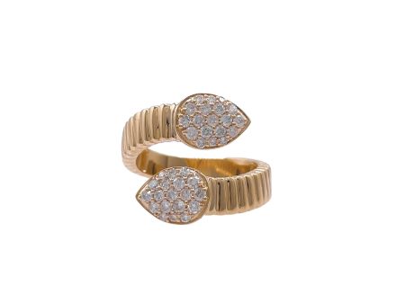 Jay Feder 14k Yellow Gold Diamond Wrap Bypass Ring For Cheap