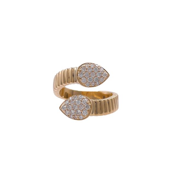 Jay Feder 14k Yellow Gold Diamond Wrap Bypass Ring For Cheap