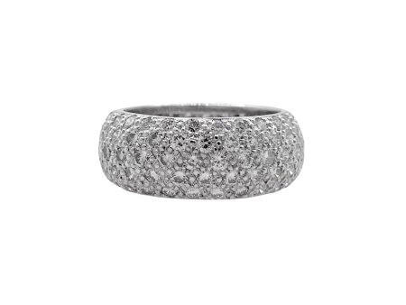 JAY FEDER PLATINUM DIAMOND PAVE ETERNITY BAND RING Cheap