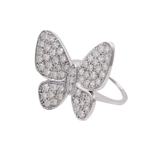 JAY FEDER 14K WHITE GOLD DIAMOND BUTTERFLY RING Supply