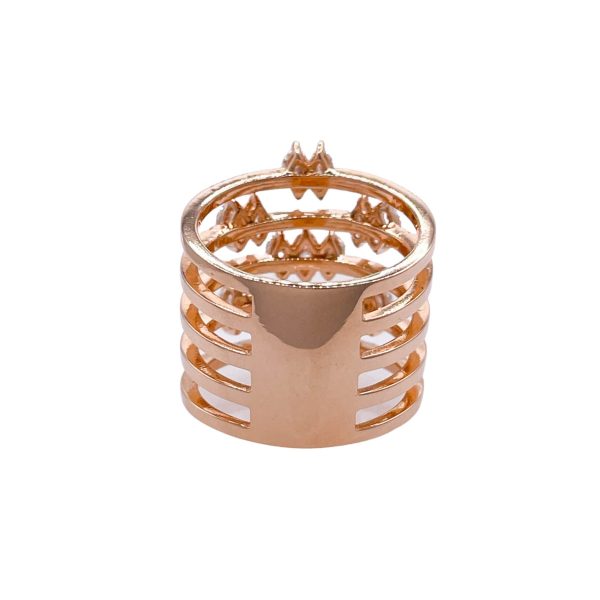 JAY FEDER 18K ROSE GOLD DIAMOND 5 ROW WIDE BAND RING Online Hot Sale