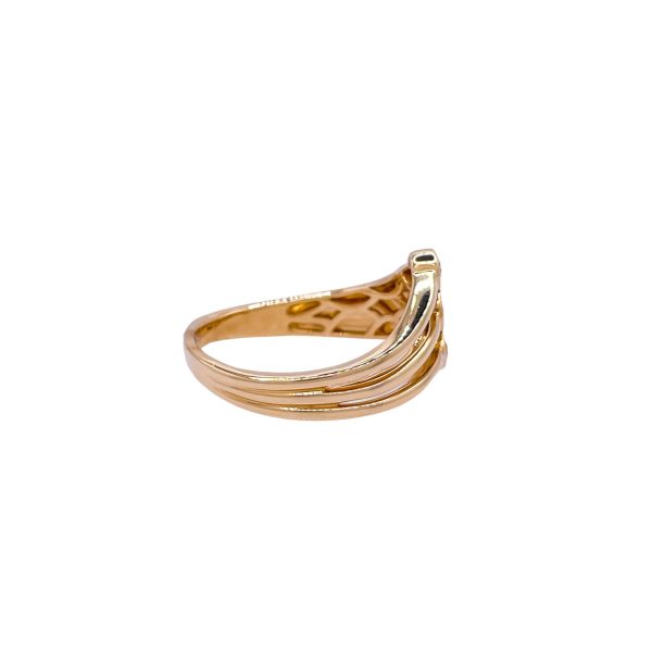 Jay Feder 14k Yellow Gold Diamond Bezel Set Ring Hot on Sale