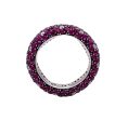 JAY FEDER 18K WHITE GOLD RUBY WEDDING BAND RING Online Hot Sale