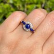 JAY FEDER 14K YELLOW GOLD LAPIS LAZULI DIAMOND RING Cheap