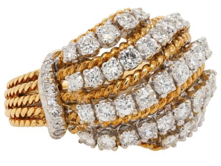 Jay Feder 14K Yellow Gold diamond Domed Ring Discount