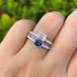 JAY FEDER 14K WHITE GOLD DIAMOND BLUE SAPPHIRE BAND RING Online Sale