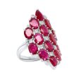 Sutra 18K White Gold Ruby & Diamond Ring For Cheap