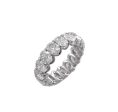 JAY FEDER PLATINUM OVAL DIAMOND ETERNITY BAND RING For Cheap