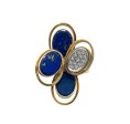 JAY FEDER 18K YELLOW GOLD LAPIS LAZULI DIAMOND RING Hot on Sale