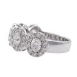 JAY FEDER 18K WHITE GOLD DIAMOND OVAL HALO HALFWAY BAND RING Online now