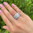 JAY FEDER 18K WHITE GOLD DIAMOND WIDE BAND RING Fashion