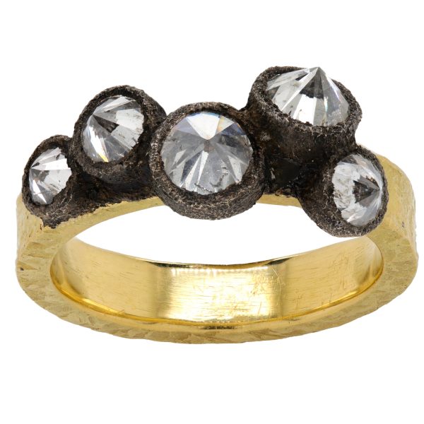 Todd Pownell 18K Yellow Gold Inverted Diamond Ring on Sale