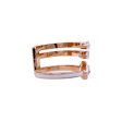 JAY FEDER 18K ROSE GOLD DIAMOND WHITE ENAMEL 3 ROW RING Online