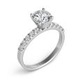 Jay Feder 14K White Gold With Diamond Engagement Ring Semi-Mount Online Hot Sale