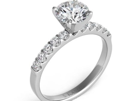 Jay Feder 14K White Gold With Diamond Engagement Ring Semi-Mount Online Hot Sale